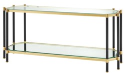 4251549343417 - Wohnzimmer Konsolentisch Gold   Schwarz 169 x 535 x H 755 cm - Luxus Konsole