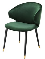 4251549343509 - Luxus Esszimmerstuhl mit Armlehnen DunkelgrÃ¼n   Schwarz   Gold 57 x 66 x H 83 cm - EsszimmermÃ¶bel