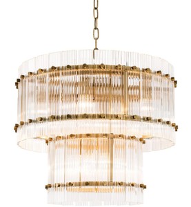 4251549343523 - Kronleuchter Antik Messing Ã 57 x H 47 cm - Runder Luxus Kronleuchter