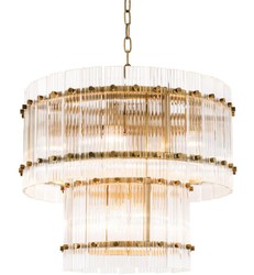 4251549343523 - Kronleuchter Antik Messing Ã 57 x H 47 cm - Runder Luxus Kronleuchter