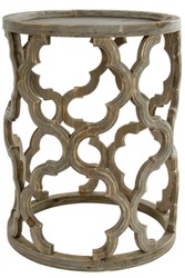 4251549343639 - Designer Beistelltisch Braun Ã 40 x H 54 cm - Moderner Runder Holztisch