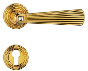 4251549344001 - Luxus TÃ¼rklinken Set mit Swarovski Kristallglas Gold 16 x H 54 cm - TÃ¼rgriffe im aristokratischen Stil