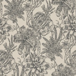4251549344032 - Luxus Papiertapete Matt Beige Anthrazit - 1005 x 053 m - Tapete mit Blumen Design 4251549344032 - Luxus Papiertapete Matt Beige Anthrazit - 1005 x 053 m - Tapete mit Blumen Design