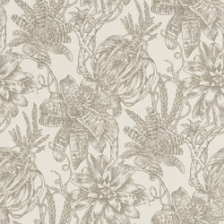 4251549344056 - Luxus Papiertapete Matt Creme   Silber - 1005 x 053 m - Tapete mit Blumen Design