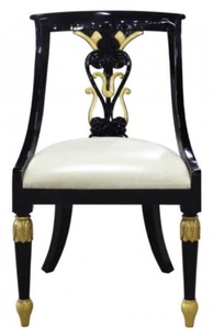 4251549344230 - Luxus Barock Esszimmerstuhl Schwarz   Gold   WeiÃ 53 x 58 x H 89 cm - Barock EsszimmermÃ¶bel
