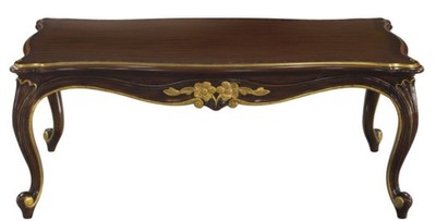 4251549344261 - Luxus Barock Couchtisch Dunkelbraun   Gold 117 x 72 x H 42 cm - Barock WohnzimmermÃ¶bel