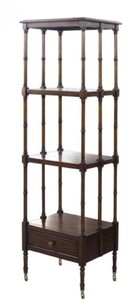 4251549344278 - Luxus Wohnzimmerschrank   Regalschrank mit Schublade Dunkelbraun 44 x 36 x H 163 cm - Luxus WohnzimmermÃ¶bel