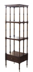 4251549344278 - Luxus Wohnzimmerschrank   Regalschrank mit Schublade Dunkelbraun 44 x 36 x H 163 cm - Luxus WohnzimmermÃ¶bel