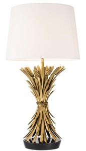 4251549344308 - Luxus Tischleuchte Antik Gold   Schwarz   WeiÃ Ã 45 x H 85 cm - Designer Tischlampe mit Granitsockel & Lampenschirm
