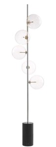 4251549344353 - Luxus Halogen Stehleuchte Silber   Schwarz Ã 44 x H 190 cm - Energiesparlampe mit edlem MarmorfuÃ