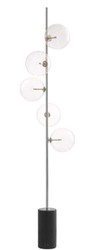 4251549344353 - Luxus Halogen Stehleuchte Silber   Schwarz Ã 44 x H 190 cm - Energiesparlampe mit edlem MarmorfuÃ