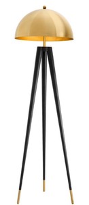 4251549344360 - Luxus Stehleuchte Gold   Schwarz Ã 50 x H 165 cm - Dreibein Stehlampe mit rundem Metall Lampenschirm