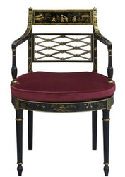 4251549344414 - Luxus Barock Esszimmerstuhl mit Armlehnen Schwarz   Gold   Bordeauxrot 57 x 58 x H 90 cm - EsszimmermÃ¶bel