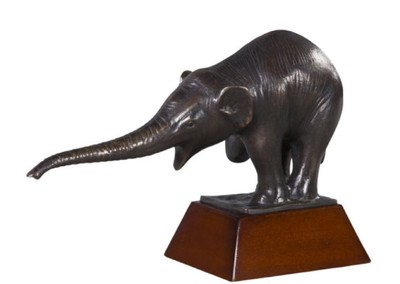 4251549344568 - Luxus Bronzefigur mit Holzsockel Elefant Bronze   Braun 42 x 17 x H 29 cm - Luxus Dekoration
