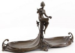4251549344674 - Jugendstil Doppel Serviertablett Bronze 439 x 169 x H 25 cm - Gastronomie Accessoires