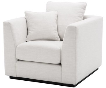 4251549345046 - Luxus Wohnzimmer Sessel WeiÃ   Schwarz 98 x 100 x H 73 cm - WohnzimmermÃ¶bel
