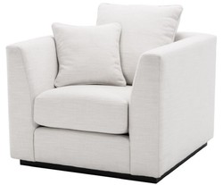 4251549345046 - Luxus Wohnzimmer Sessel WeiÃ   Schwarz 98 x 100 x H 73 cm - WohnzimmermÃ¶bel