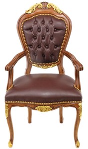 4251549345107 - Luxus Barock Mahagoni Stuhl mit Armlehnen - Luxus Schreibtisch Stuhl