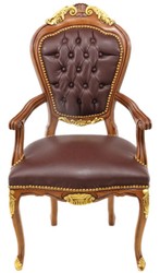 4251549345107 - Luxus Barock Mahagoni Stuhl mit Armlehnen - Luxus Schreibtisch Stuhl
