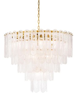 4251549345237 - Luxus Kronleuchter Gold Ã 85 x H 73 cm - Hotel & Restaurant Kronleuchter mit Mattglas