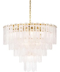 4251549345237 - Luxus Kronleuchter Gold Ã 85 x H 73 cm - Hotel & Restaurant Kronleuchter mit Mattglas