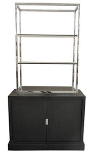 4251549345282 - Luxus Wohnzimmerschrank Schwarz   Silber 109 x 42 x H 201 cm - Luxus WohnzimmermÃ¶bel