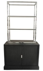 4251549345282 - Luxus Wohnzimmerschrank Schwarz   Silber 109 x 42 x H 201 cm - Luxus WohnzimmermÃ¶bel