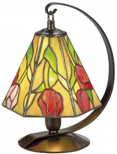 4251549345299 - Luxus Tiffany Tischleuchte   Hockerleuchte Rosen Mehrfarbig Ã 15 x H 23 cm - Handgefertigte Leuchte aus 94 Teilen