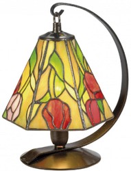 4251549345299 - Luxus Tiffany Tischleuchte   Hockerleuchte Rosen Mehrfarbig Ã 15 x H 23 cm - Handgefertigte Leuchte aus 94 Teilen