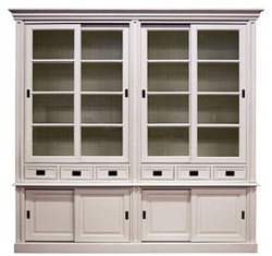 4251549345367 - Landhausstil Schrank mit 8 SchiebetÃ¼ren und 6 Schubladen WeiÃ 250 x 52 x H 240 cm - Landhausstil MÃ¶bel