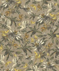 4251549345541 - Luxus Papiertapete Pflanzen Hellbraun   Mehrfarbig - 1005 x 053 m - Tapete Mustertapete Botanisch Blumen