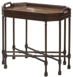 4251549346289 - Luxus Couchtisch Dunkelbraun   Braun 66 x 41 x H 62 cm - Serviertisch mit abnehmbarem Tablett