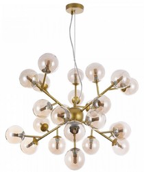 4251549346302 - Wohnzimmer HÃ¤ngeleuchte Gold Ã 65 x H 40 cm - HÃ¤ngelampe mit kugelfÃ¶rmigen Lampenschirmen