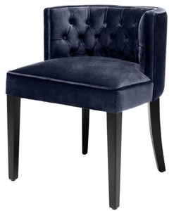4251549346425 - Luxus Chesterfield Esszimmerstuhl Mitternachtsblau   Schwarz 60 x 58 x H 77 cm - EsszimmermÃ¶bel