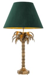 4251549346463 - Luxus Tischleuchte Vintage Messingfarben   GrÃ¼n Ã 655 x H 1145 cm - Wohnzimmerlampe im Palmen Design