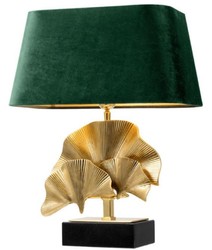 4251549346548 - Luxus Tischleuchte Messingfarben   Schwarz   GrÃ¼n 41 x 34 x H 53 cm - Wohnzimmer Tischlampe mit Granitsockel