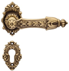 4251549346579 - Barock TÃ¼rklinken Set Messing Patiniert 158 x H 84 cm - Prunkvolle TÃ¼rgriffe im Barockstil