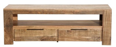 4251549346661 -  Designer Fernsehschrank Natur B130cm x H45cm x T45cm - Sideboard - Kommode - Handgefertigt aus Mango Massivholz!