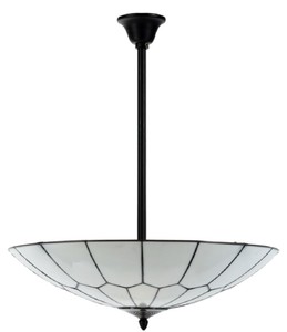 4251549346869 - Luxus Tiffany HÃ¤ngeleuchte WeiÃ   Schwarz Ã 60 cm - Luxus Wohnzimmerlampe