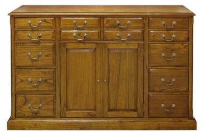 4251549346876 - Luxus Wohnzimmerschrank mit 2 TÃ¼ren und 14 Schubladen Braun 120 x 39 x H 80 cm - Luxus QualitÃ¤t