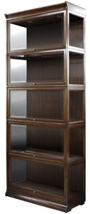 4251549346906 - Luxus Mahagoni BÃ¼cherschrank mit 5 GlastÃ¼ren und LED Beleuchtung Dunkelbraun 90 x 39 x H 223 cm - Luxus BÃ¼romÃ¶bel