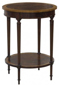 4251549346944 - Luxus Barock Beistelltisch Dunkelbraun   Hellbraun Ã 58 x H 80 cm - BarockmÃ¶bel
