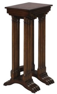 4251549346951 - Luxus Beistelltisch Braun   Dunkelbraun 37 x 34 x H 73 cm - Ausziehbarer Mahagoni Tisch