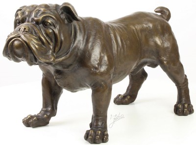 4251549346982 - Luxus Bronzefigur Englische Bulldogge Bronze 545 x 241 x H 31 cm - Dekofigur