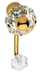 4251549347163 - Luxus Kleiderhaken Set Gold 5 x 12 cm - Messing Kleiderhaken mit Swarovski Kristallglas