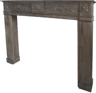 Casa Padrino Country Style Fireplace Surround Antique Gray Brown