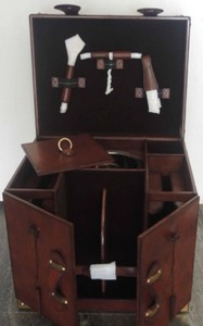 4251549347217 - Luxus Rindsleder Minibar   Kofferbar mit ZubehÃ¶r Cognac Braun 41 x 325 x H 37 cm - Luxus QualitÃ¤t