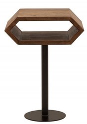 4251549347231 - Designer Beistelltisch Natur   Schwarz Sheesham 45cm x 35cm x H65cm Massivholz