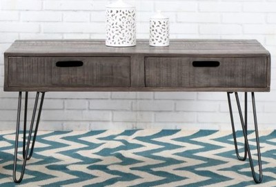 4251549347262 - Designer Beistelltisch Mango Grau 100cm - Massivholz