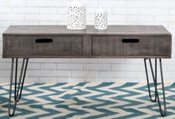 4251549347262 - Designer Beistelltisch Mango Grau 100cm - Massivholz